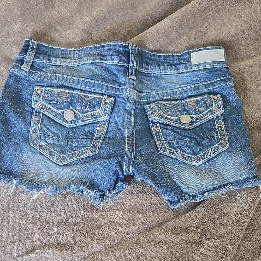 Daytrip Blue Jean Shorts with Distressed Details